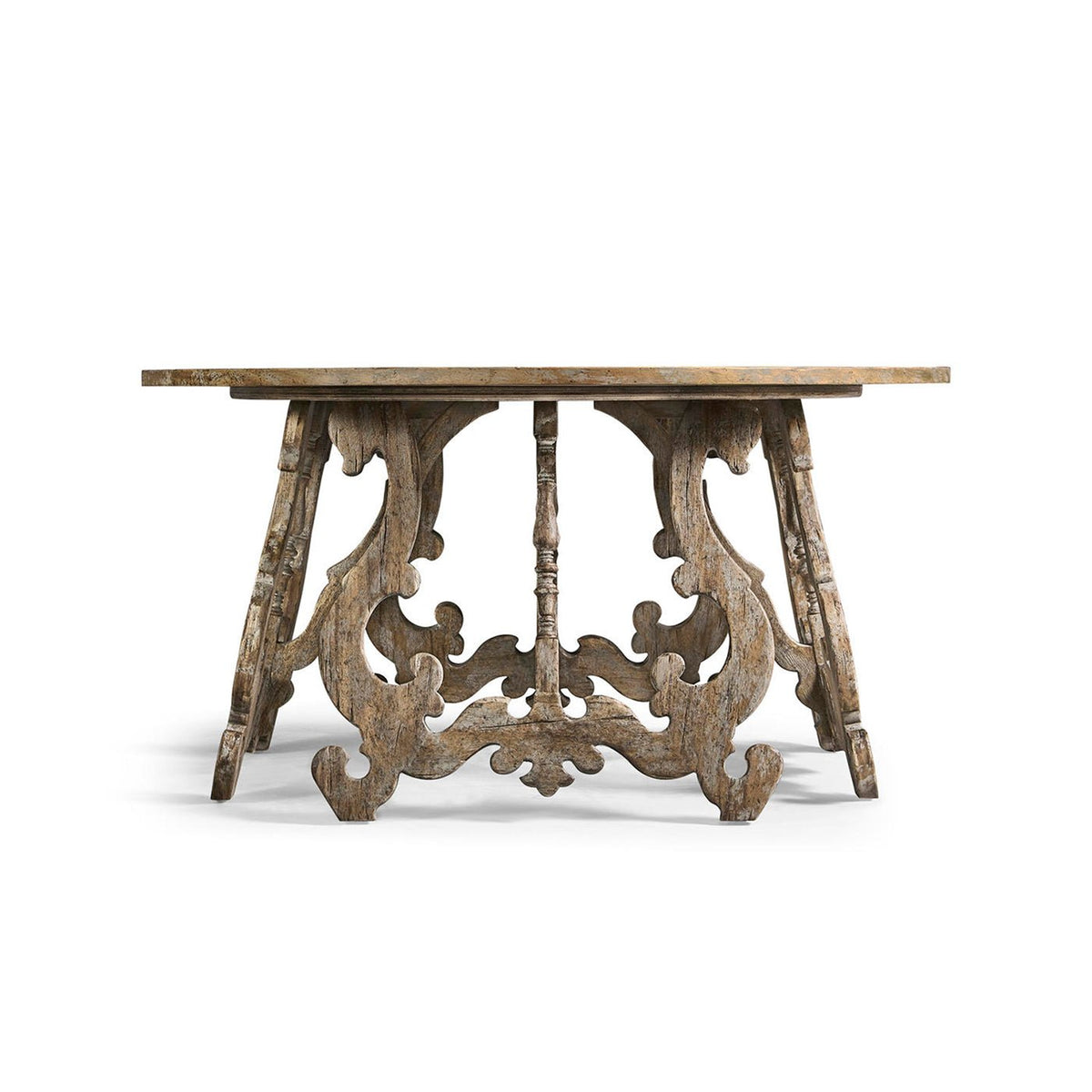 Rustic Oak Spanish - Style Center Table - English Georgian America
