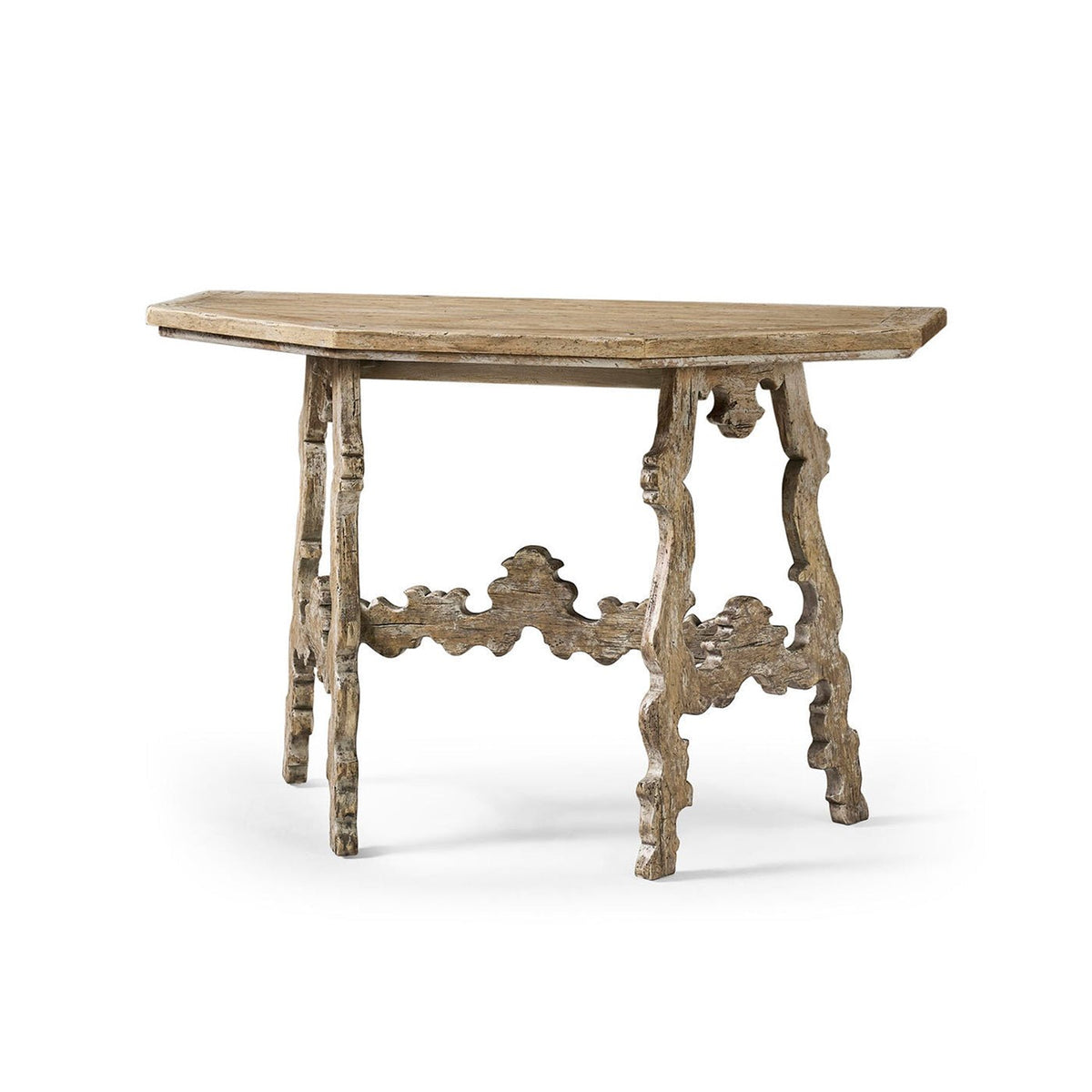 Rustic Oak Spanish - Style Console Table - English Georgian America