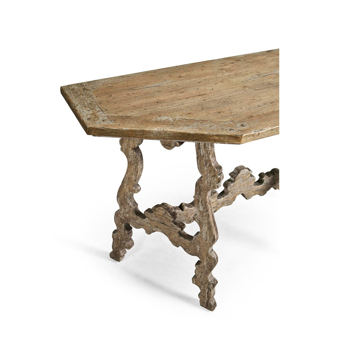 Rustic Oak Spanish - Style Console Table - English Georgian America