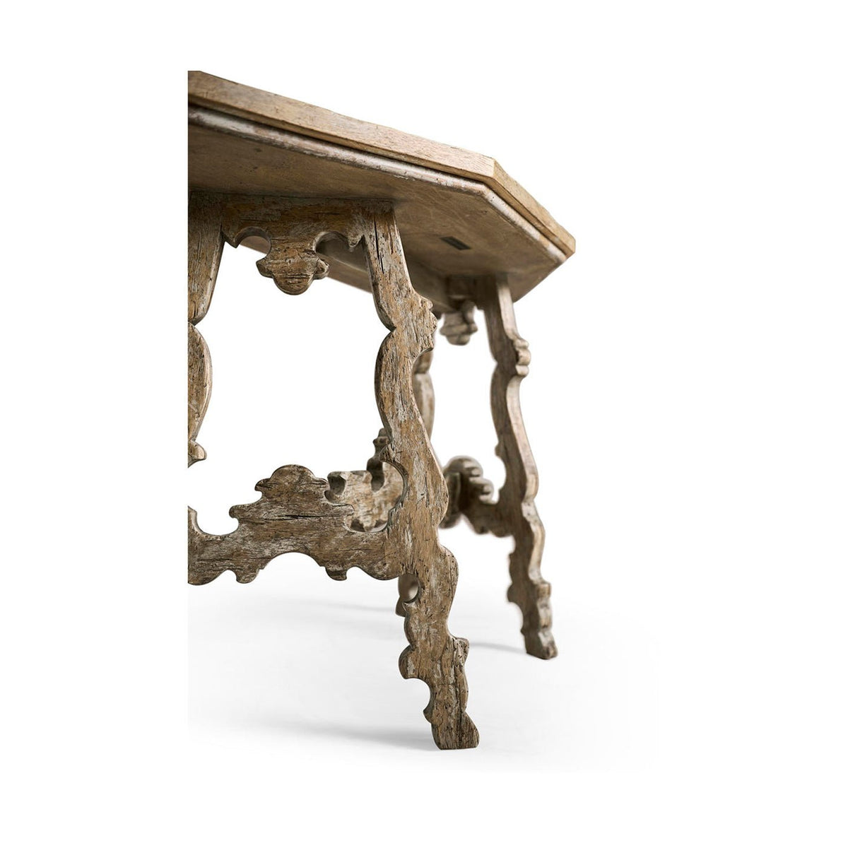 Rustic Oak Spanish - Style Console Table - English Georgian America