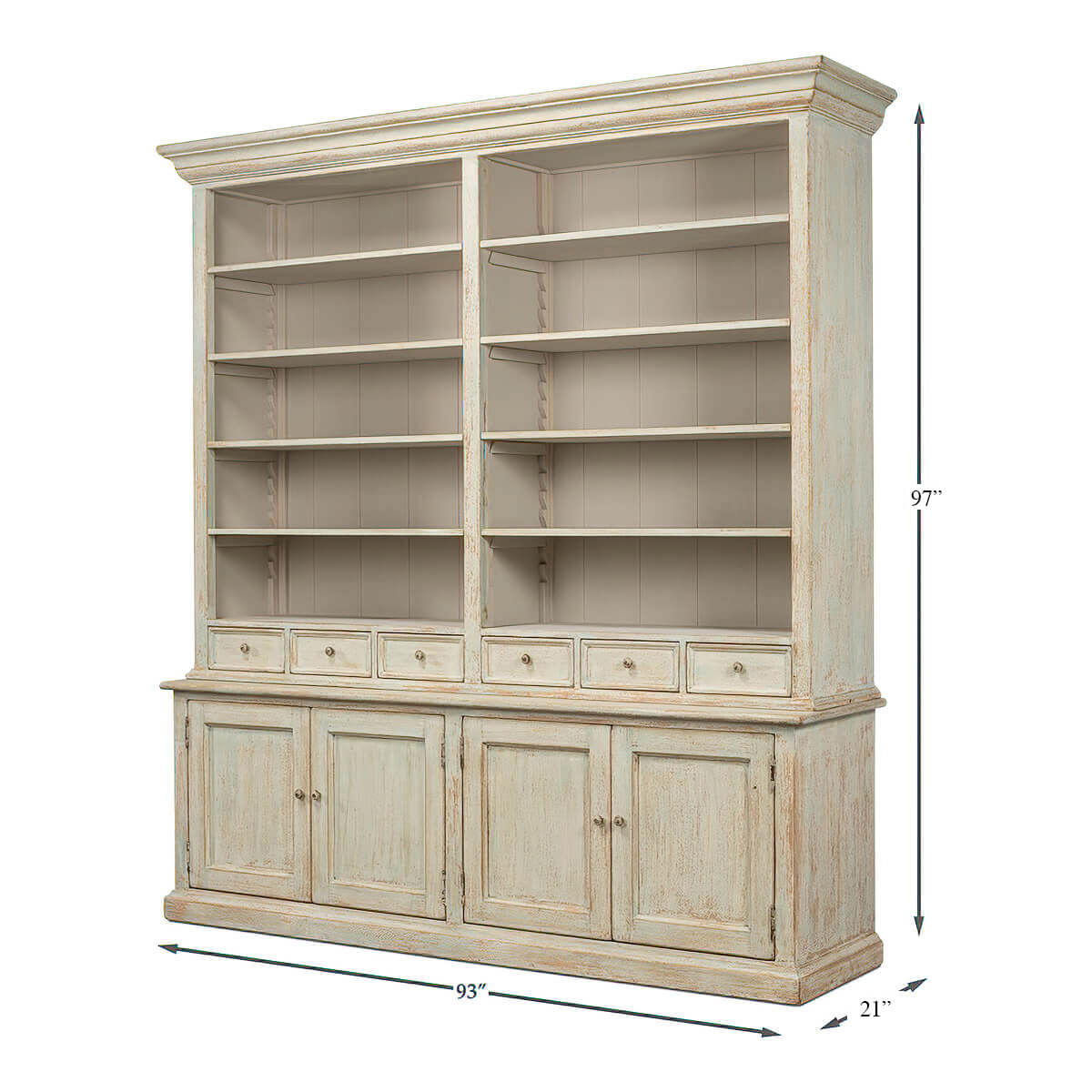 Rustic Painted Bookcase - English Georgian America