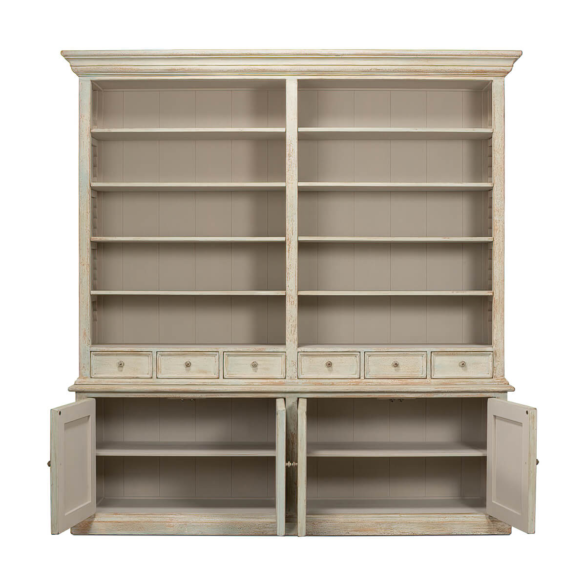 Rustic Painted Bookcase - English Georgian America