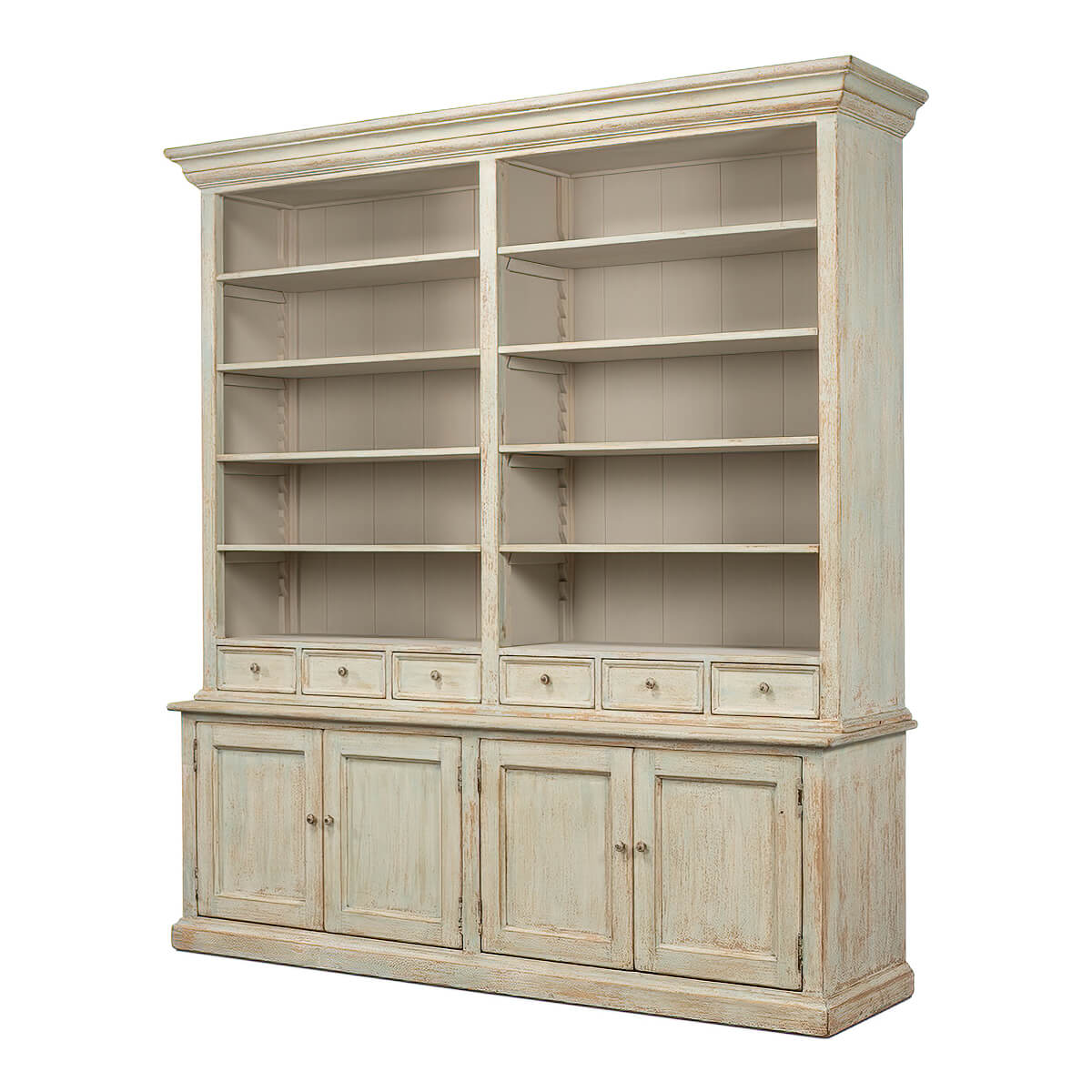 Rustic Painted Bookcase - English Georgian America