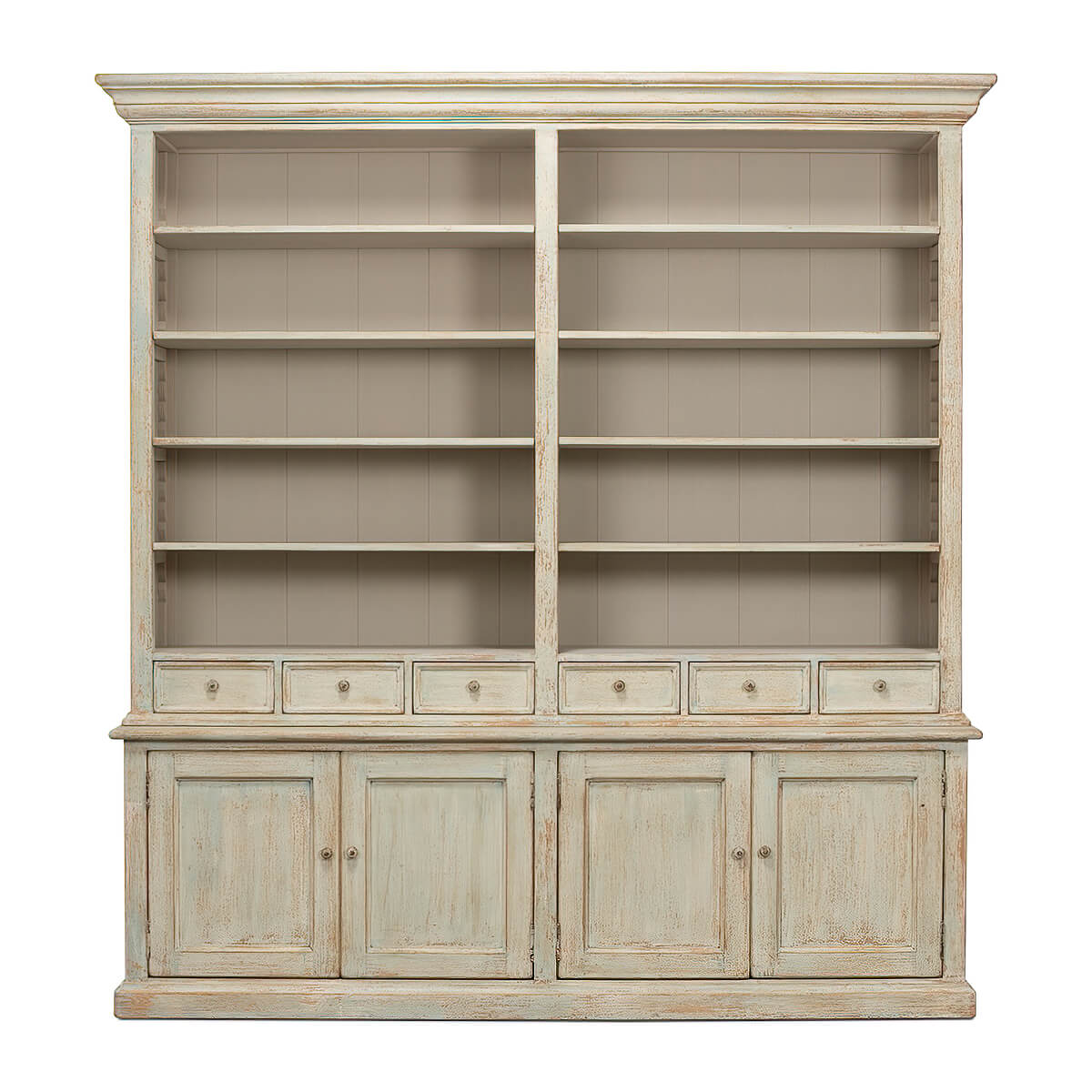 Rustic Painted Bookcase - English Georgian America