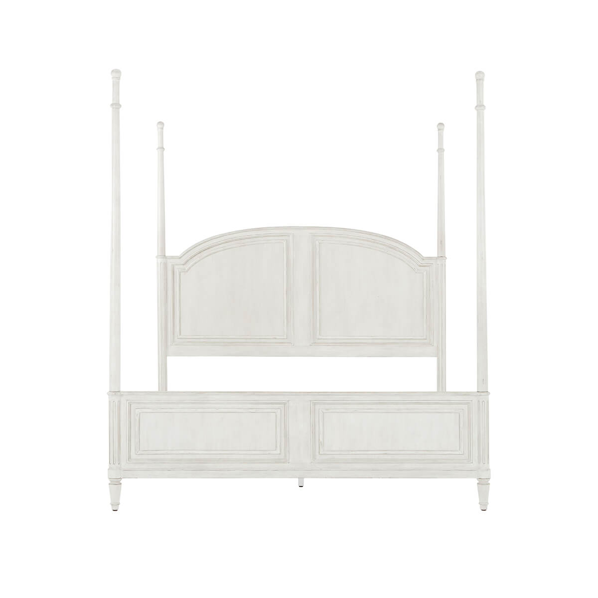 Rustic Painted Four Post King Bed - English Georgian America