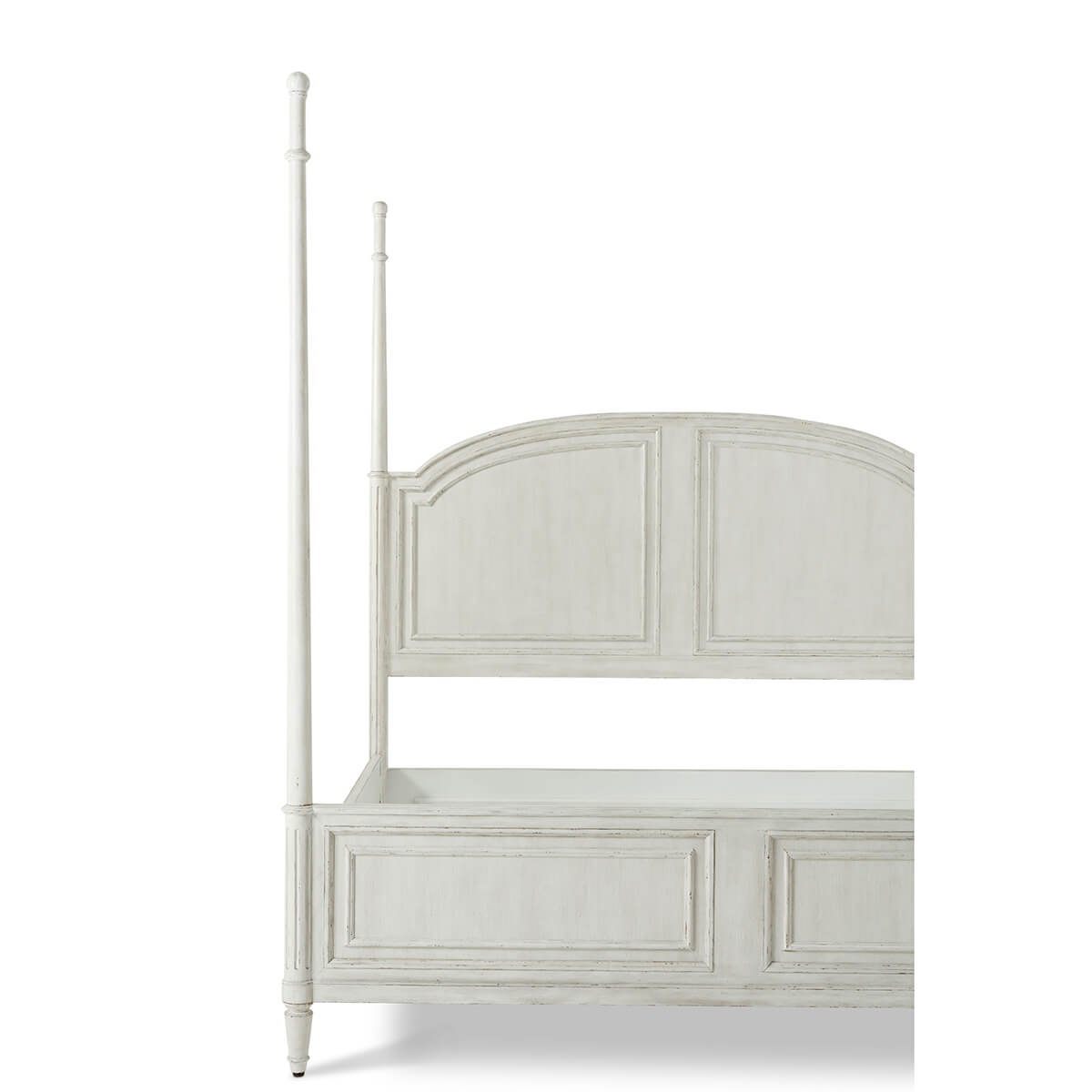 Rustic Painted Four Post King Bed - English Georgian America