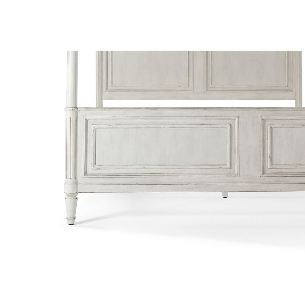 Rustic Painted Four Post King Bed - English Georgian America