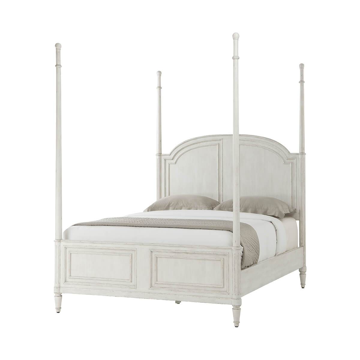 Rustic Painted Four Post Queen Bed - English Georgian America