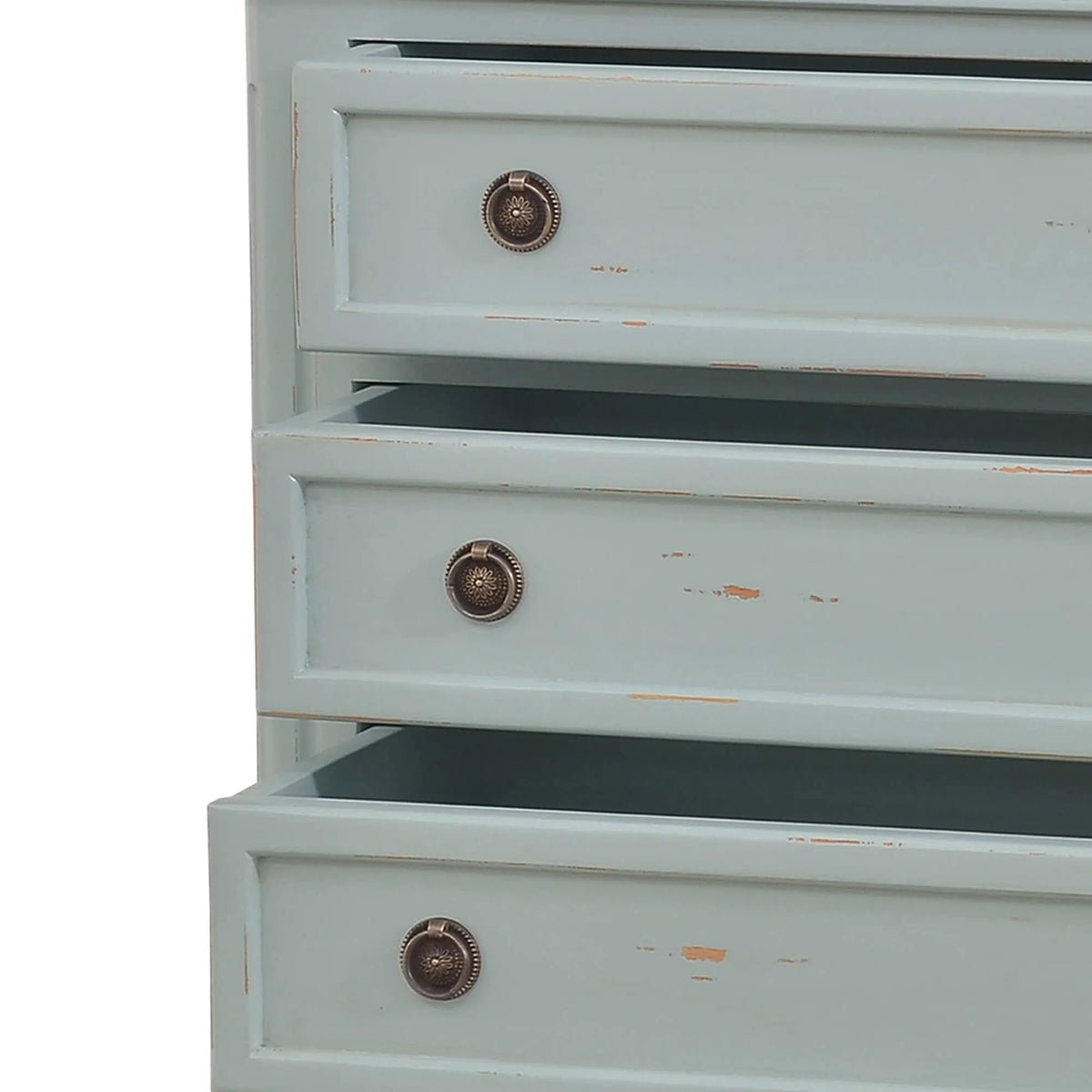 Rustic Painted Nightstand - Duck Egg Blue - English Georgian America