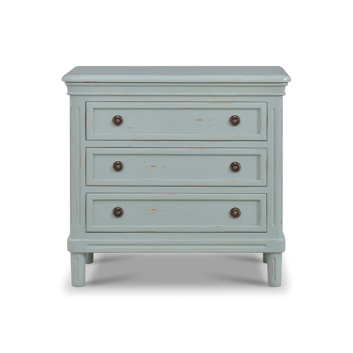 Rustic Painted Nightstand - Duck Egg Blue - English Georgian America