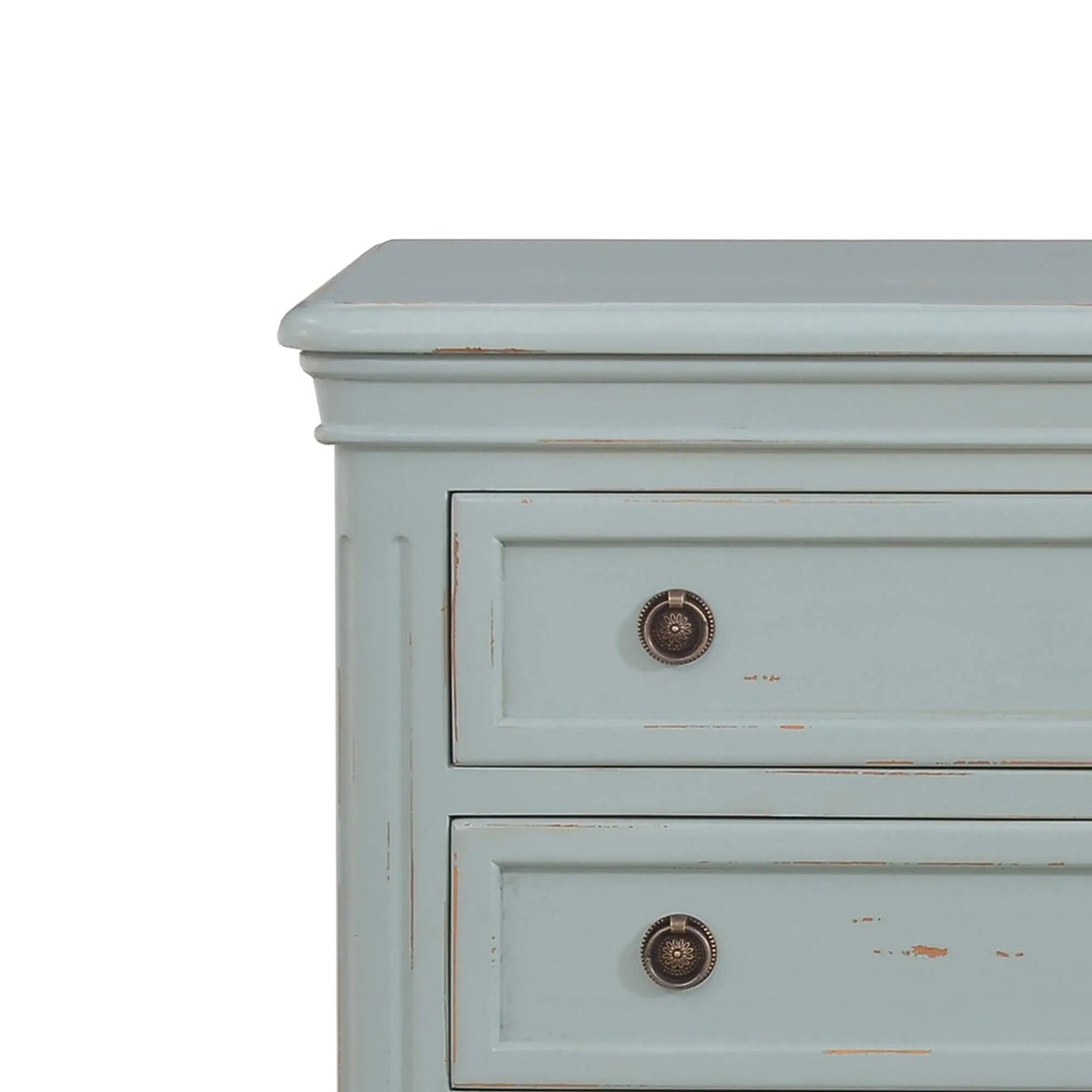 Rustic Painted Nightstand - Duck Egg Blue - English Georgian America