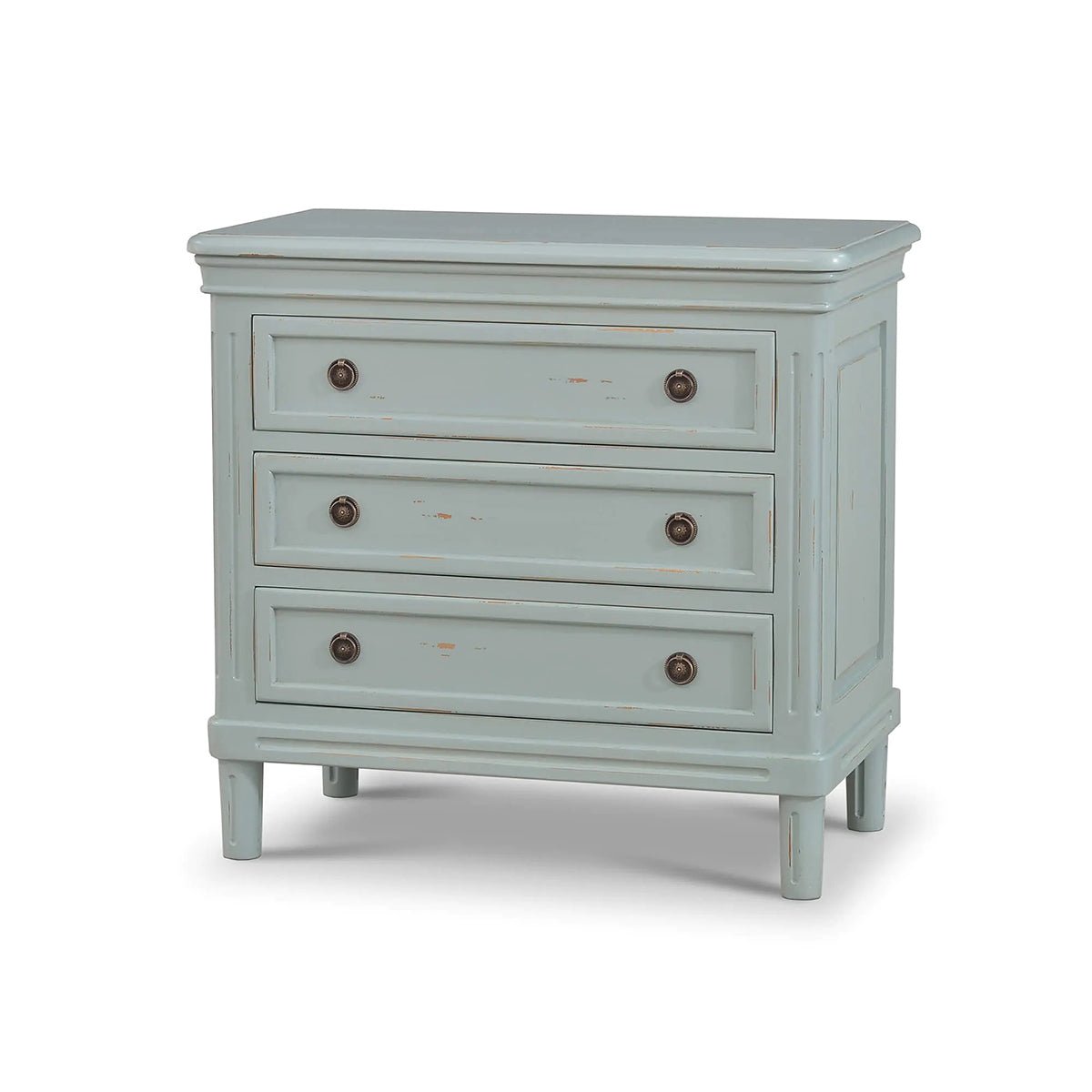 Rustic Painted Nightstand - Duck Egg Blue - English Georgian America