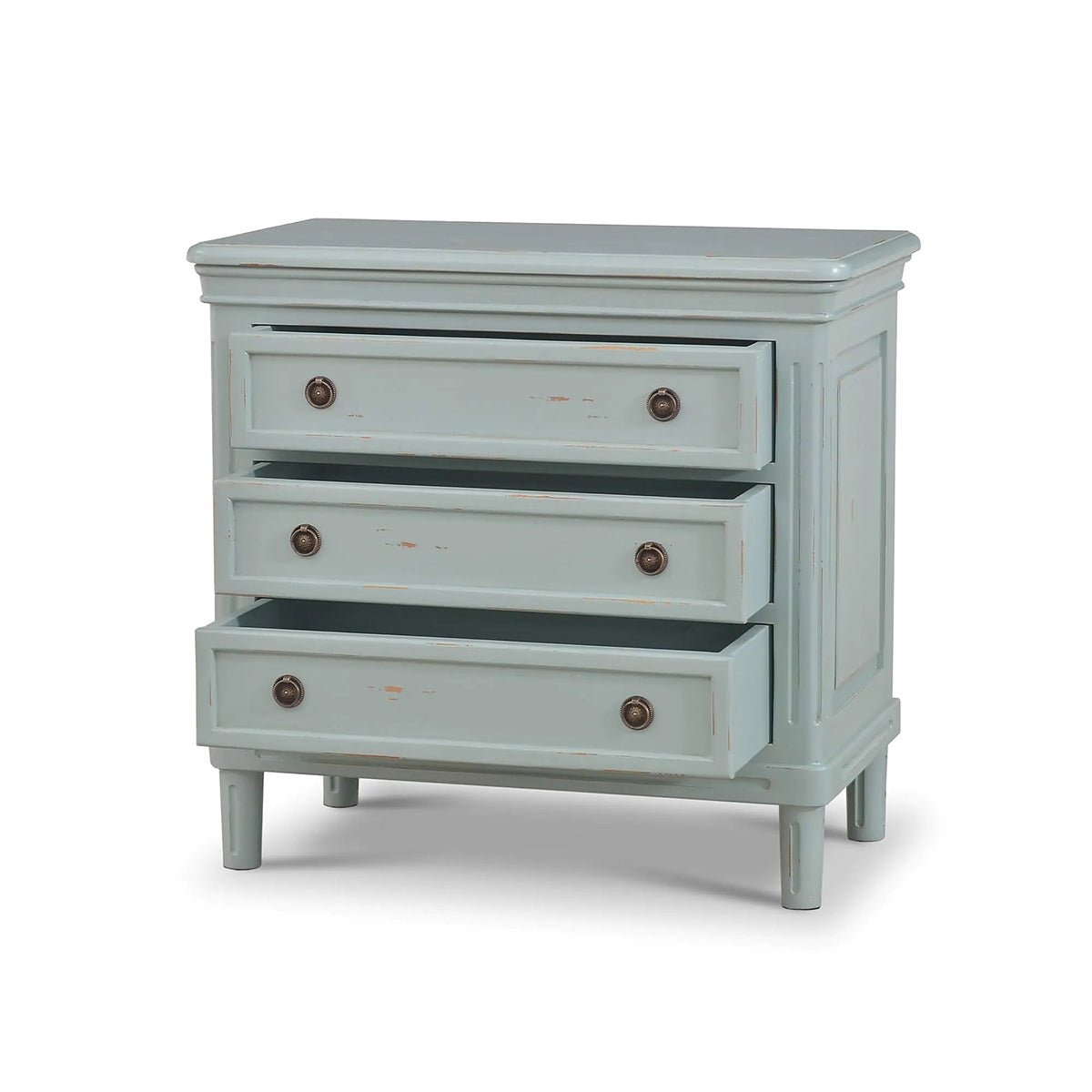 Rustic Painted Nightstand - Duck Egg Blue - English Georgian America