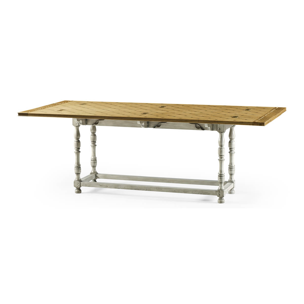 Rustic Parquetry Hunt Dining Table - English Georgian America