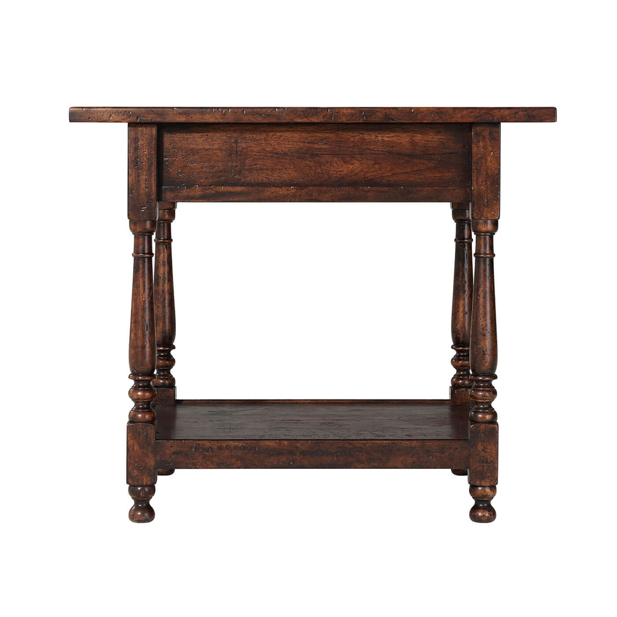 Rustic Plank Top End Table - English Georgian America