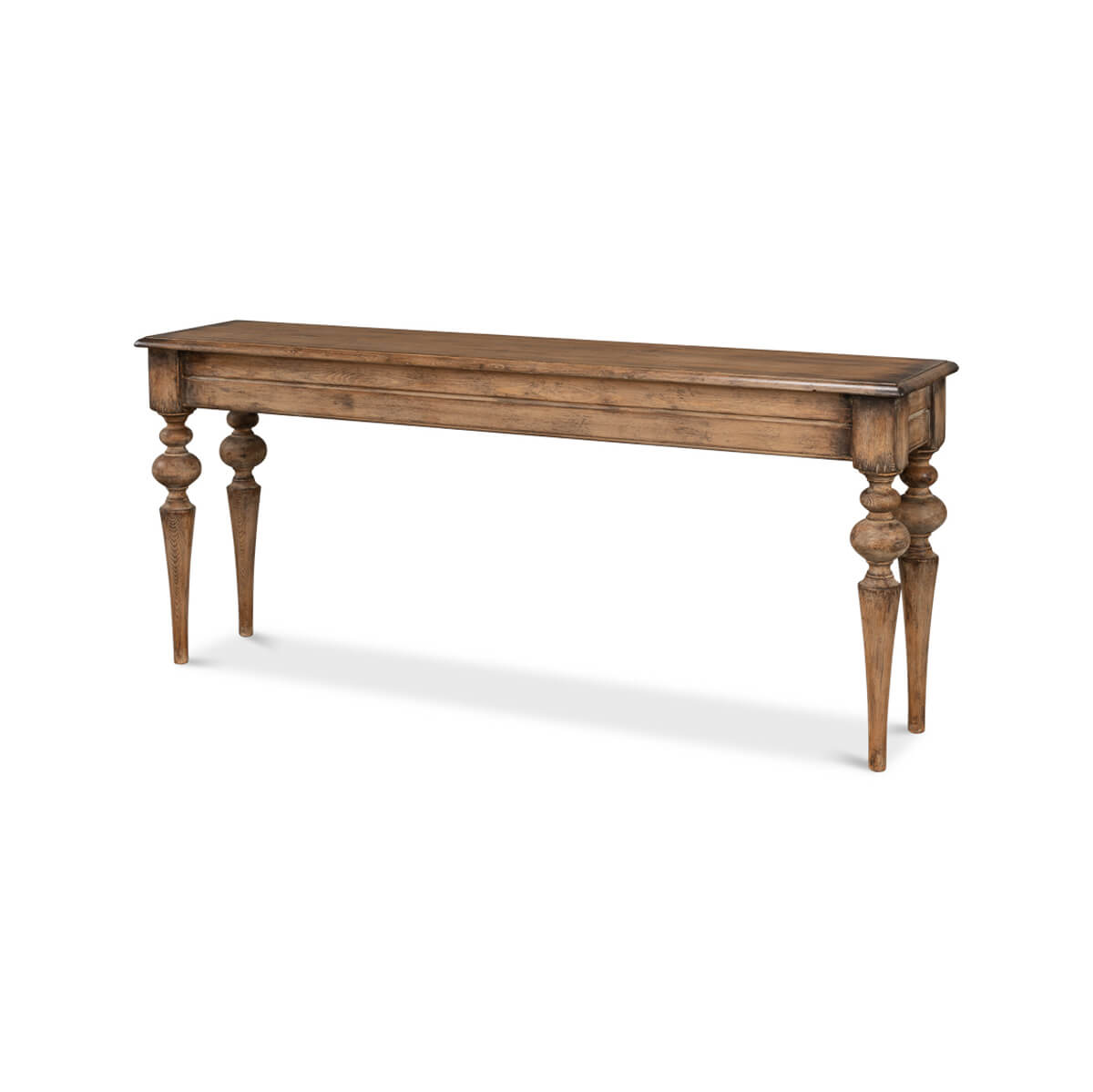 Rustic Provincial Pine Console Table - English Georgian America