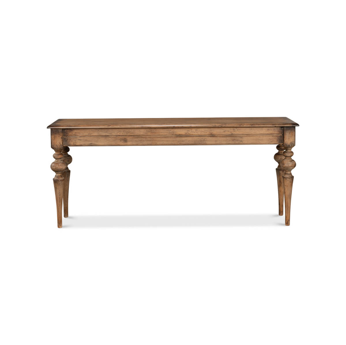 Rustic Provincial Pine Console Table - English Georgian America