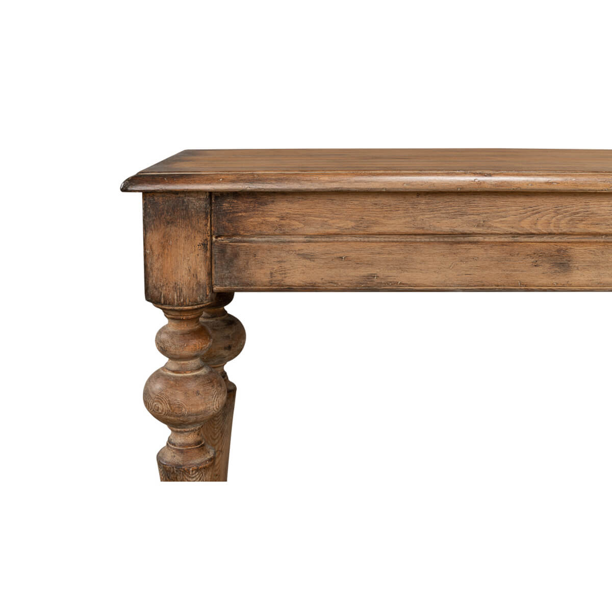 Rustic Provincial Pine Console Table - English Georgian America