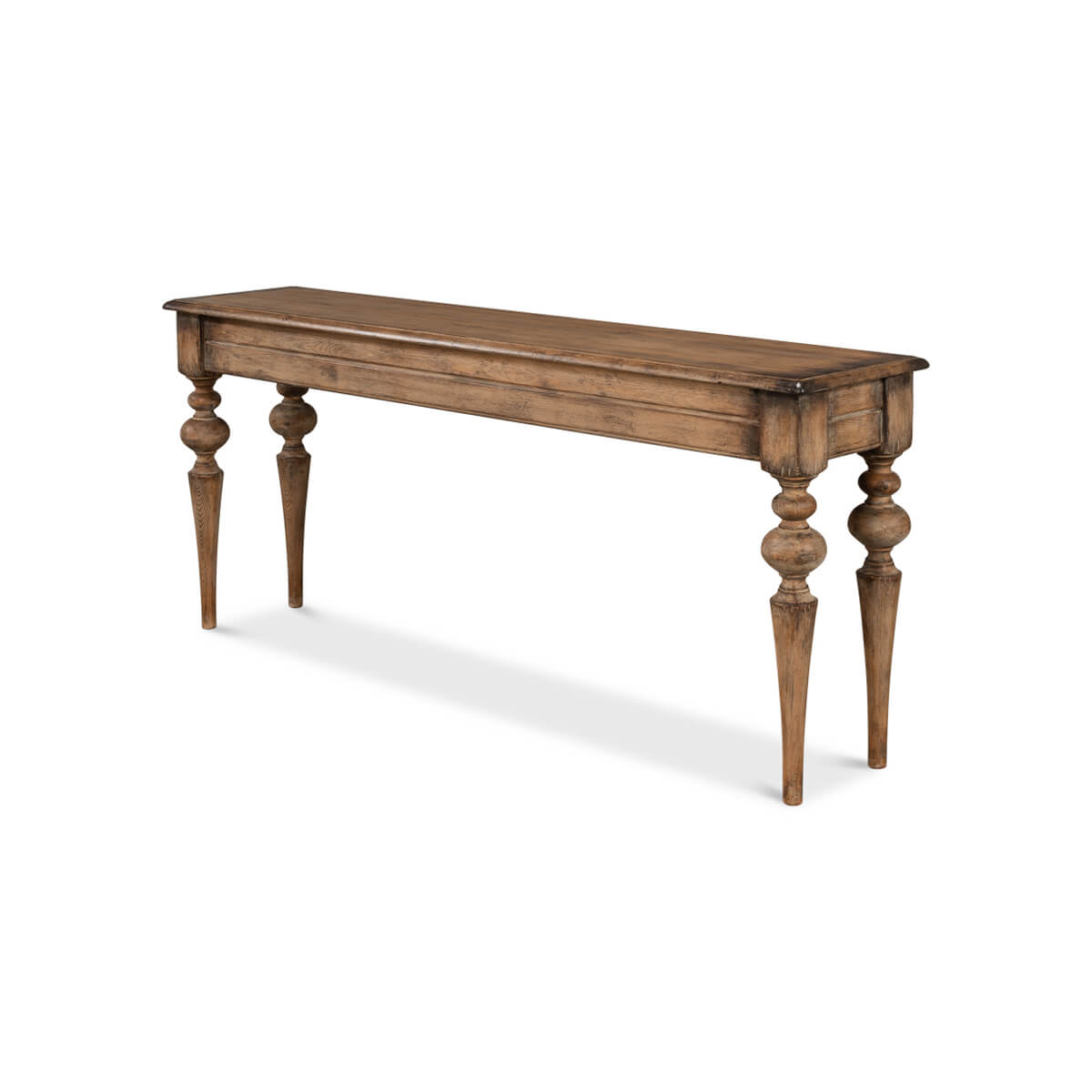 Rustic Provincial Pine Console Table - English Georgian America