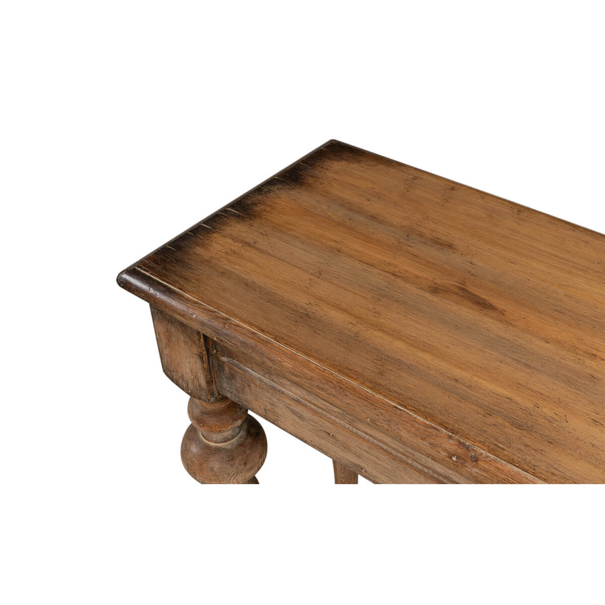 Rustic Provincial Pine Console Table - English Georgian America