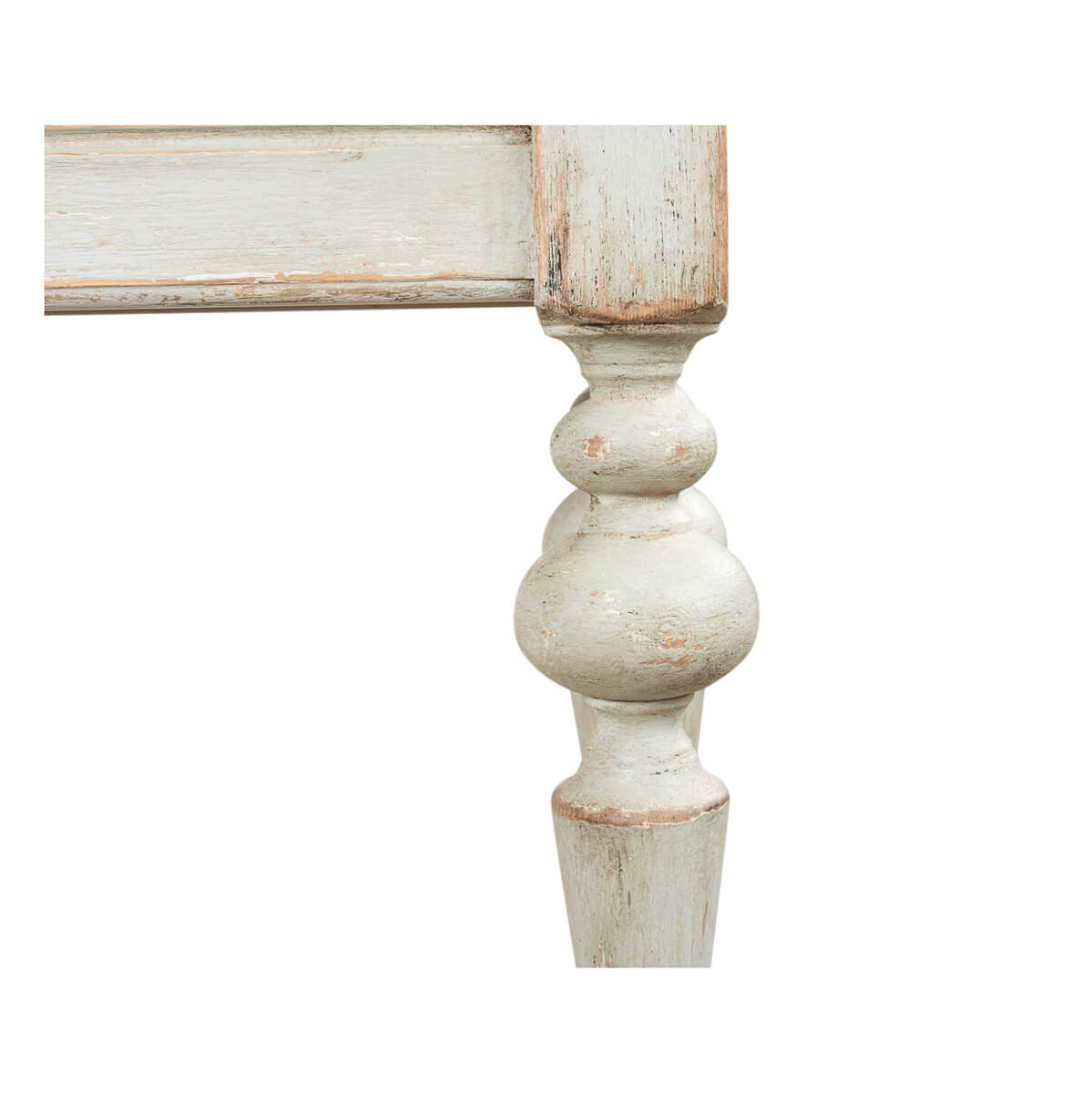 Rustic Provincial Sage Pine Console Table - English Georgian America