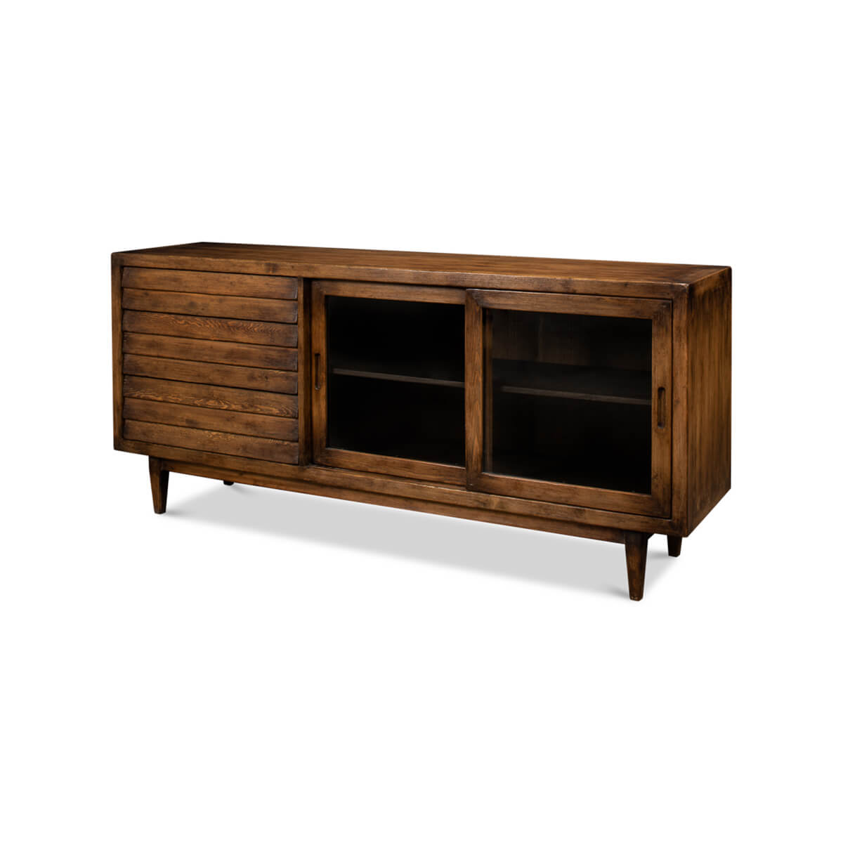 Rustic Reclaimed Pine Credenza - English Georgian America