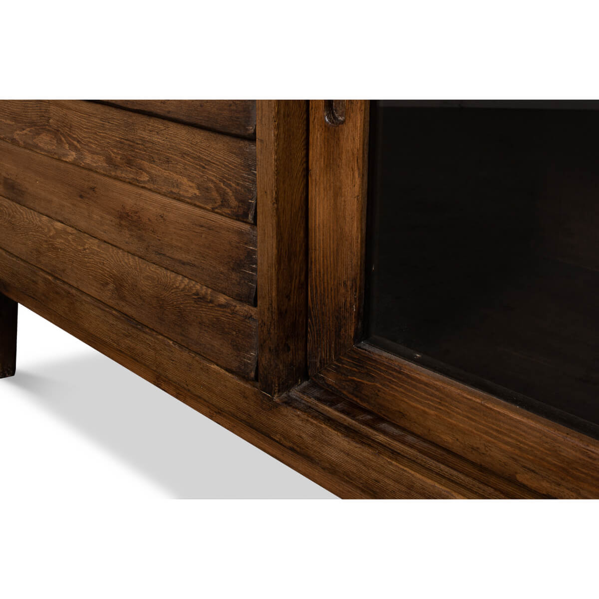 Rustic Reclaimed Pine Credenza - English Georgian America