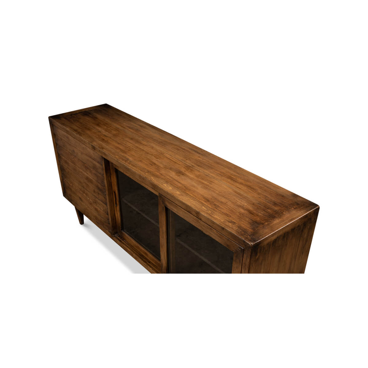 Rustic Reclaimed Pine Credenza - English Georgian America