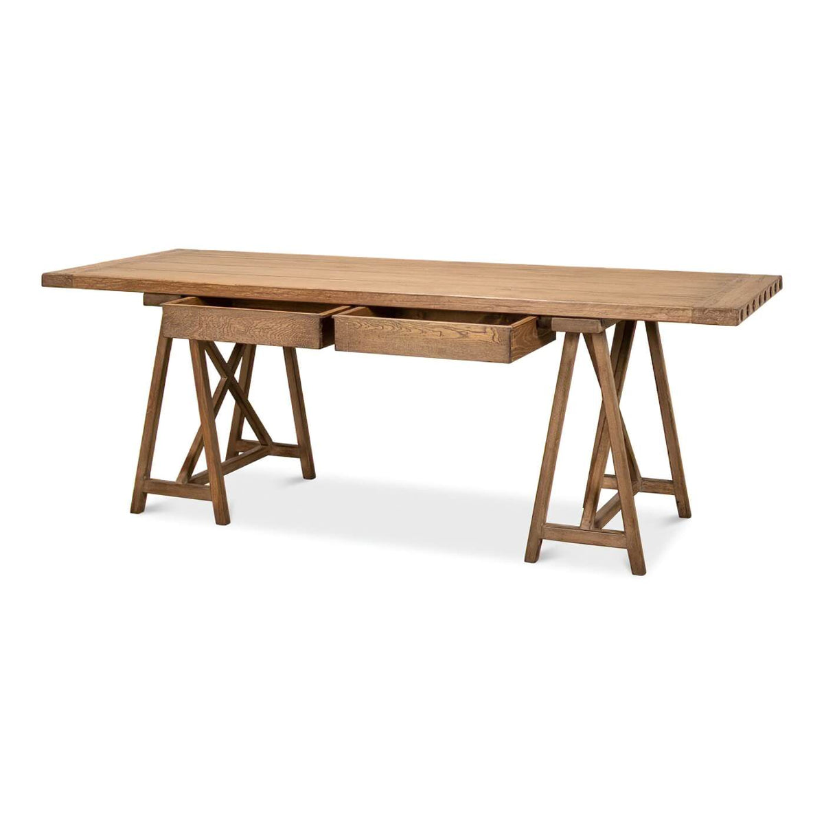 Rustic Reclaimed Pine Desk - English Georgian America