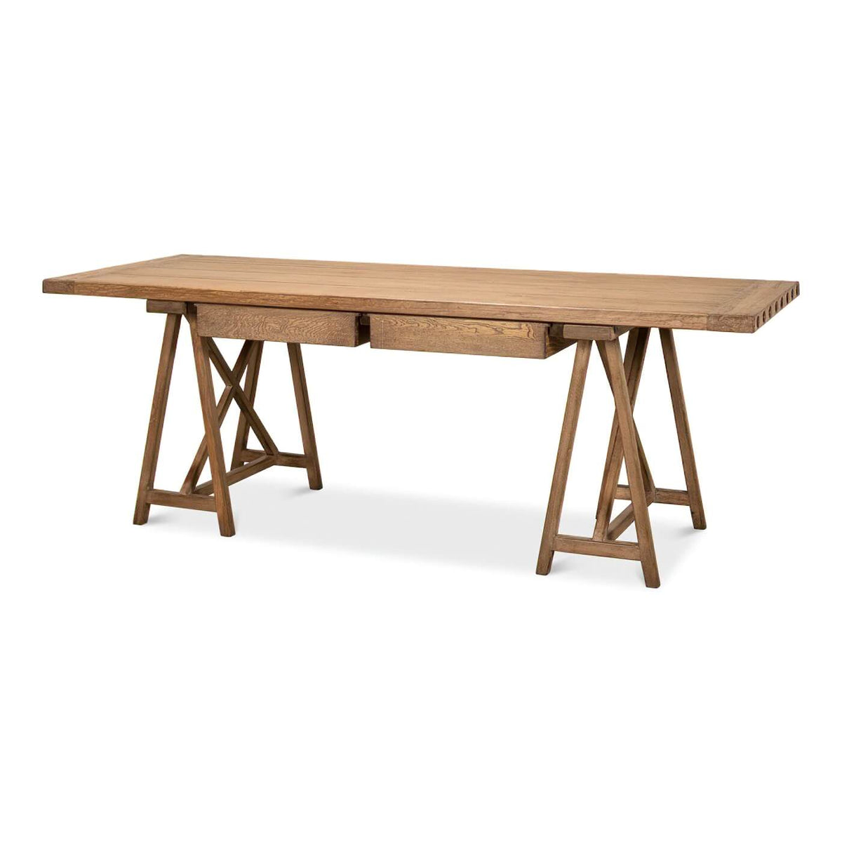 Rustic Reclaimed Pine Desk - English Georgian America