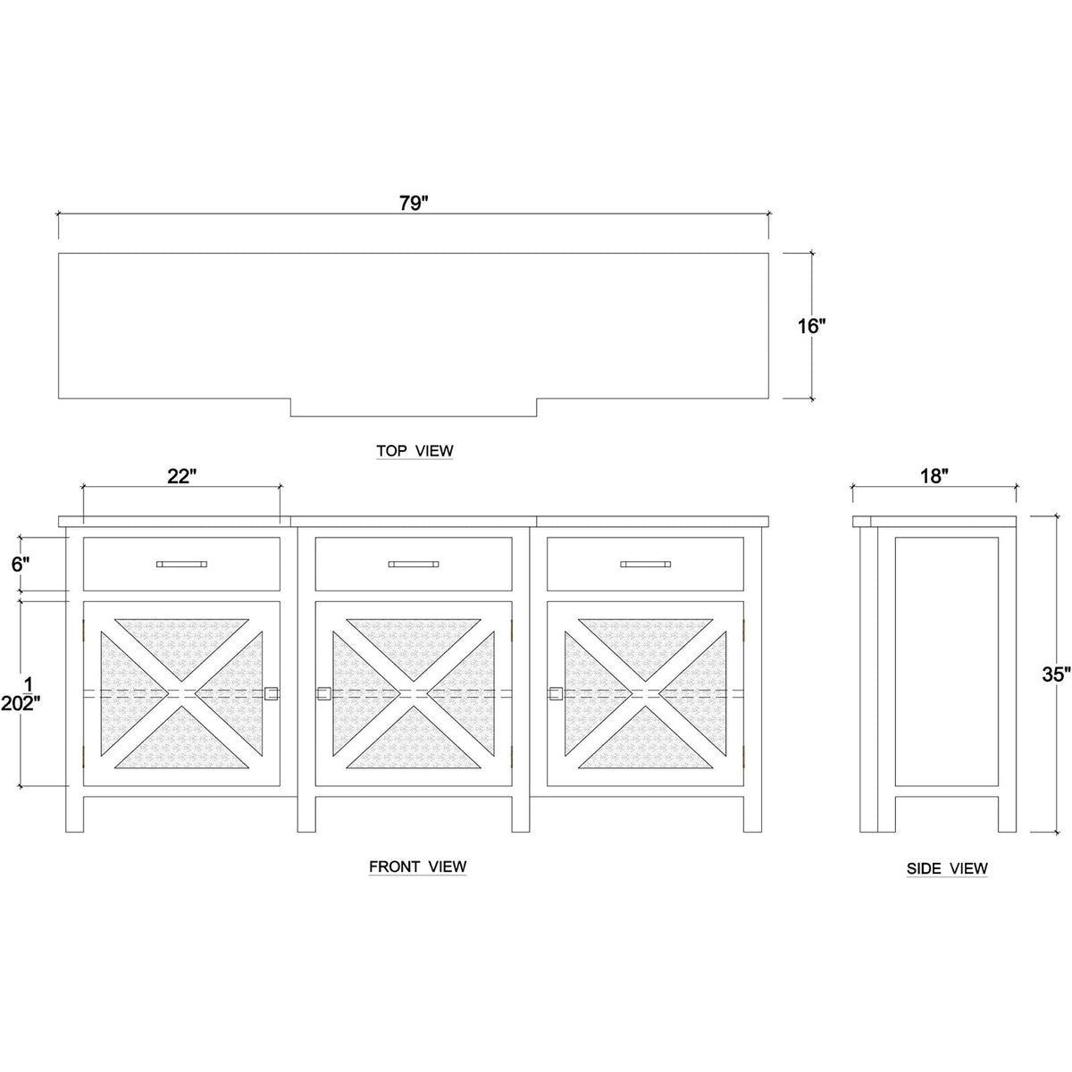 Rustic Reclaimed Teak Sideboard - English Georgian America