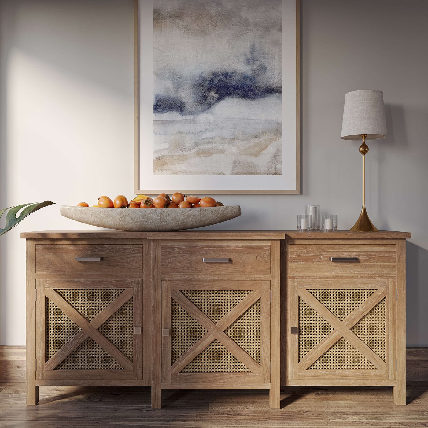 Rustic Reclaimed Teak Sideboard - English Georgian America