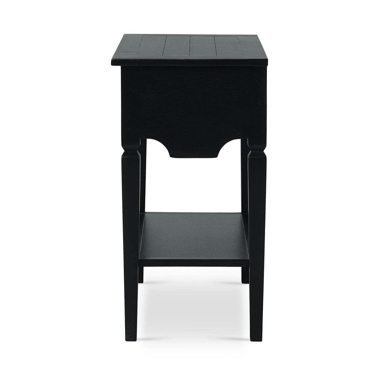 Rustic Rectangular Black Painted End Table - English Georgian America