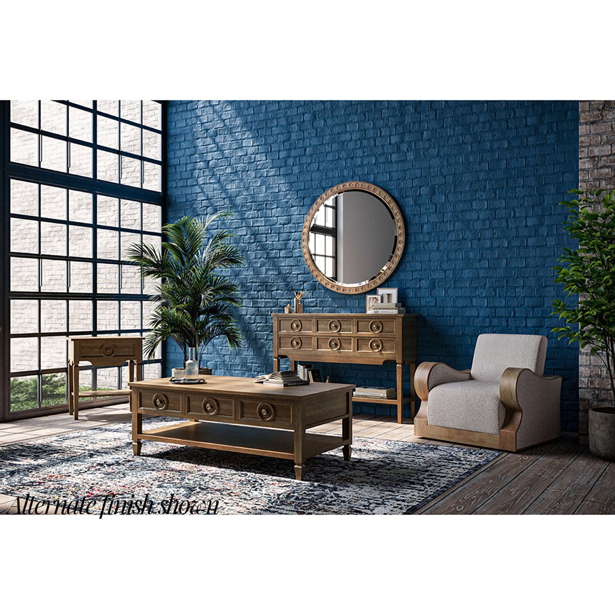 Rustic Rectangular End Table - English Georgian America