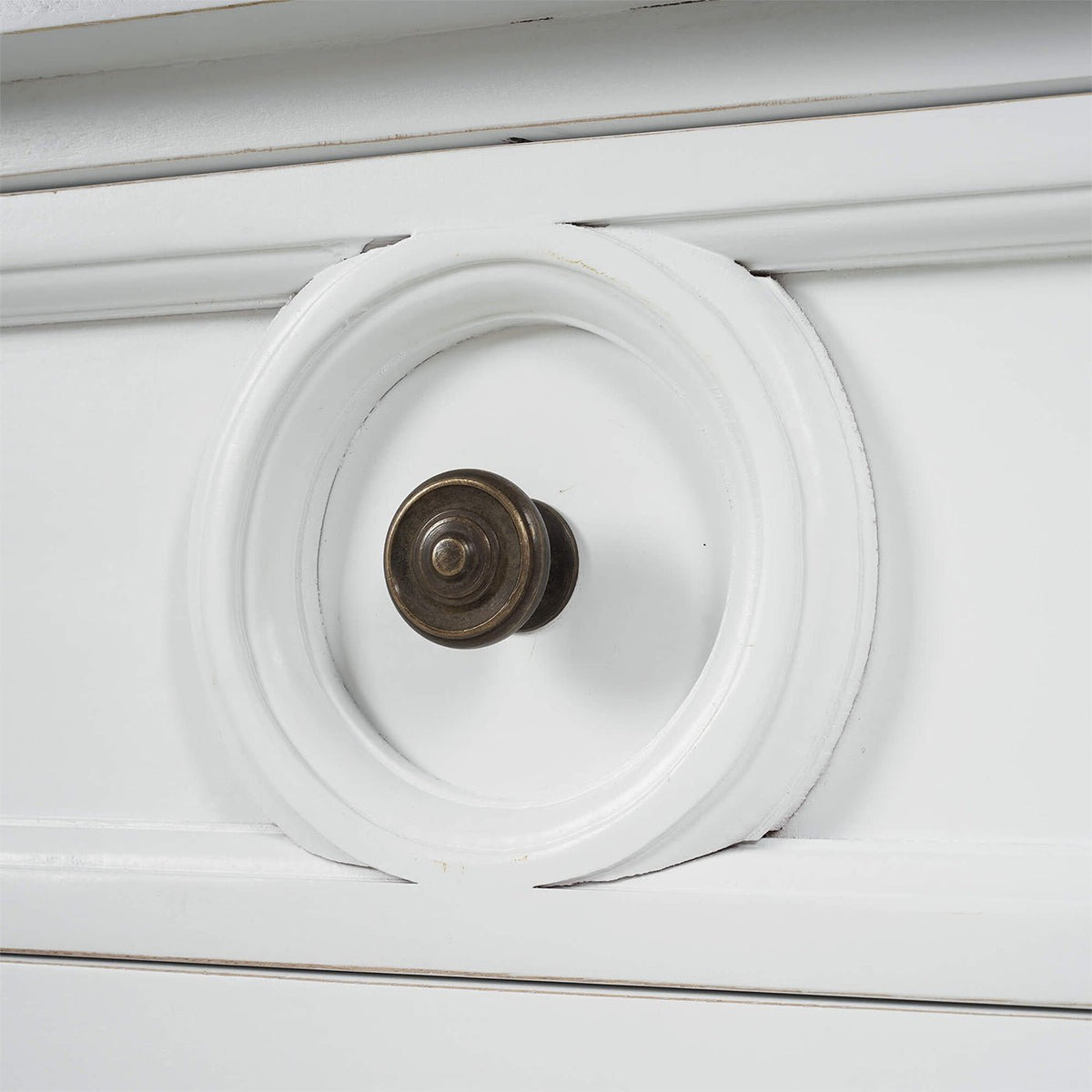Rustic Rectangular White Painted End Table - English Georgian America