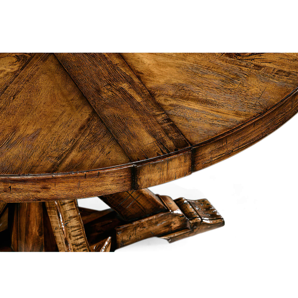 Rustic Round Dining Table - 48&quot; - Walnut - English Georgian America