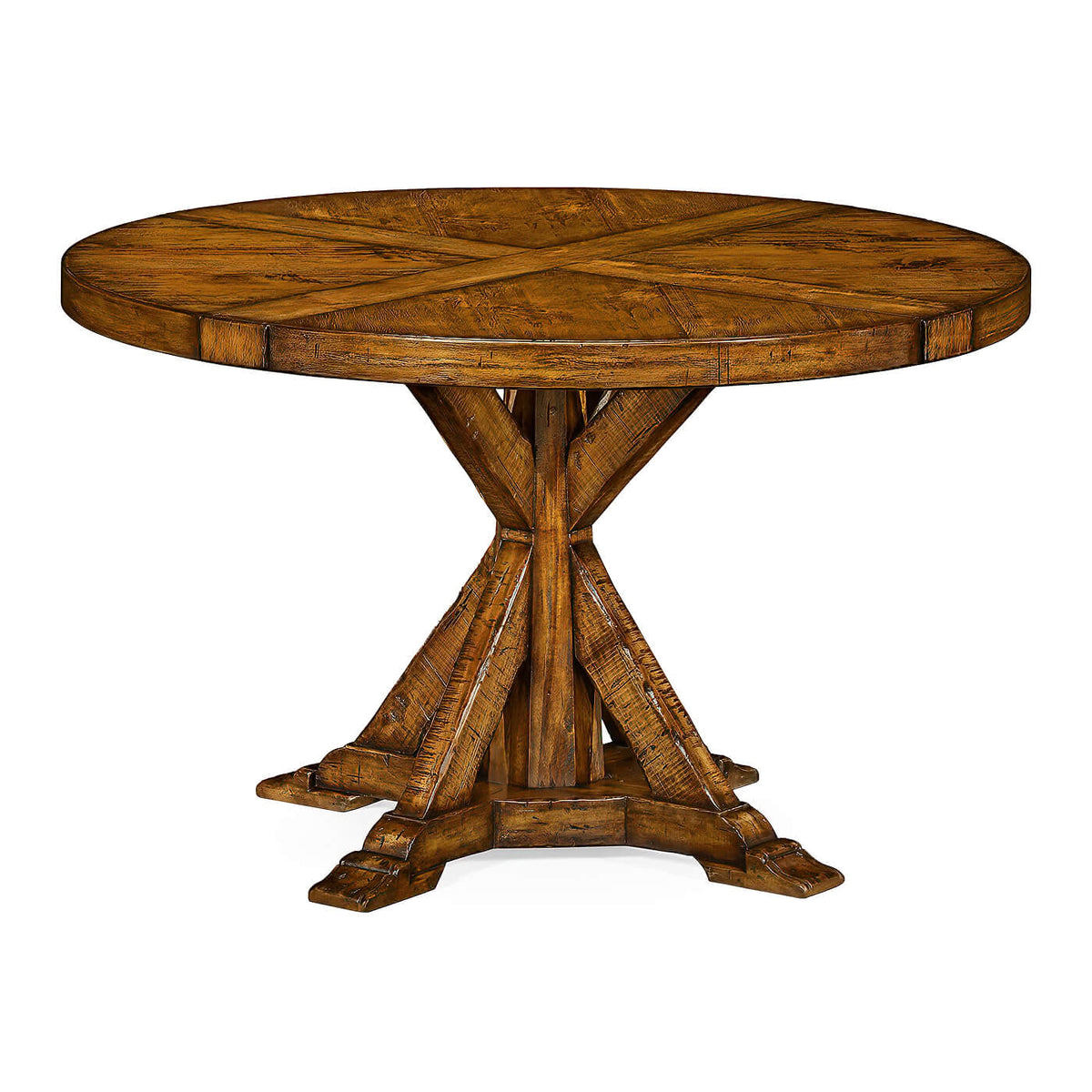 Rustic Round Dining Table - 48&quot; - Walnut - English Georgian America