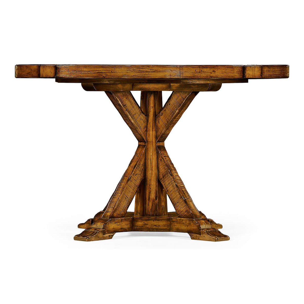 Rustic Round Dining Table - 48&quot; - Walnut - English Georgian America