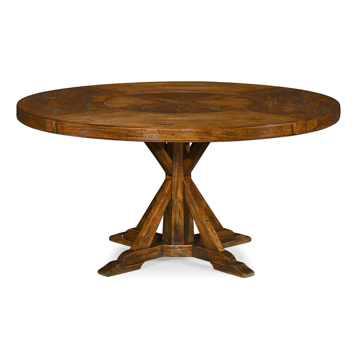 Rustic Round Dining Table - 60&quot; - Walnut - English Georgian America
