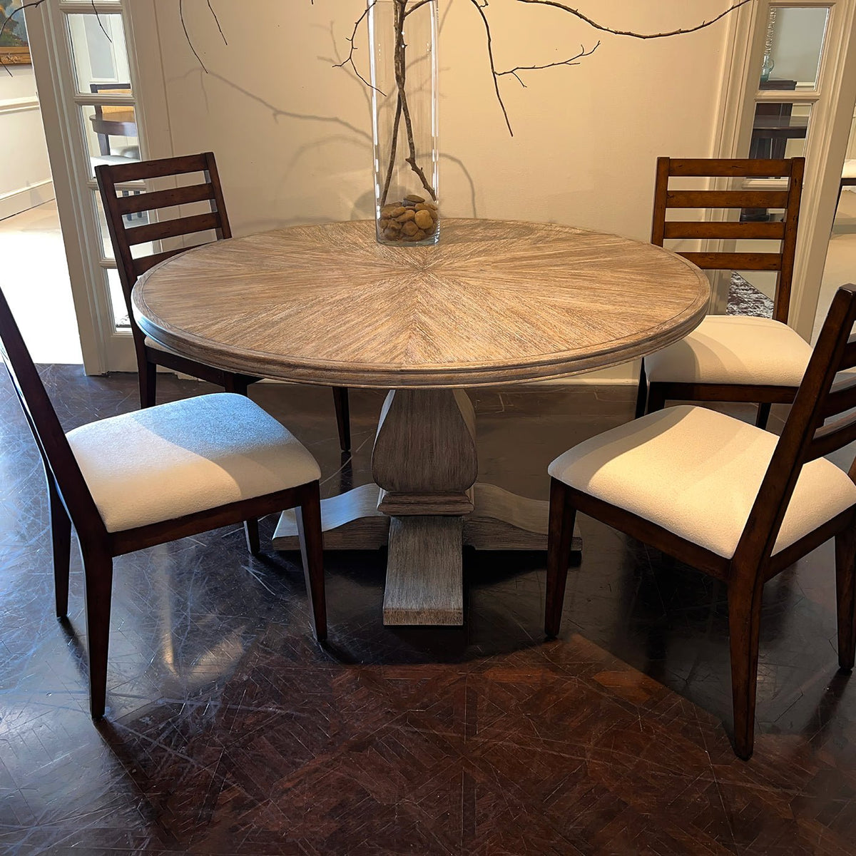 Rustic Round Dining Table - English Georgian America