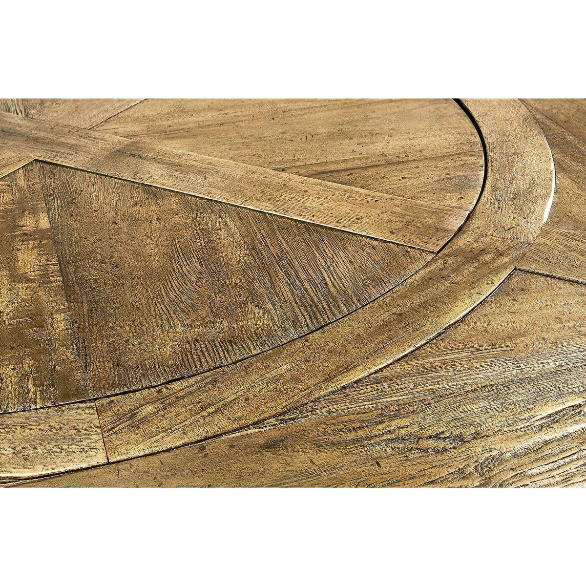 Rustic Round Dining Table - Medium Brown - English Georgian America