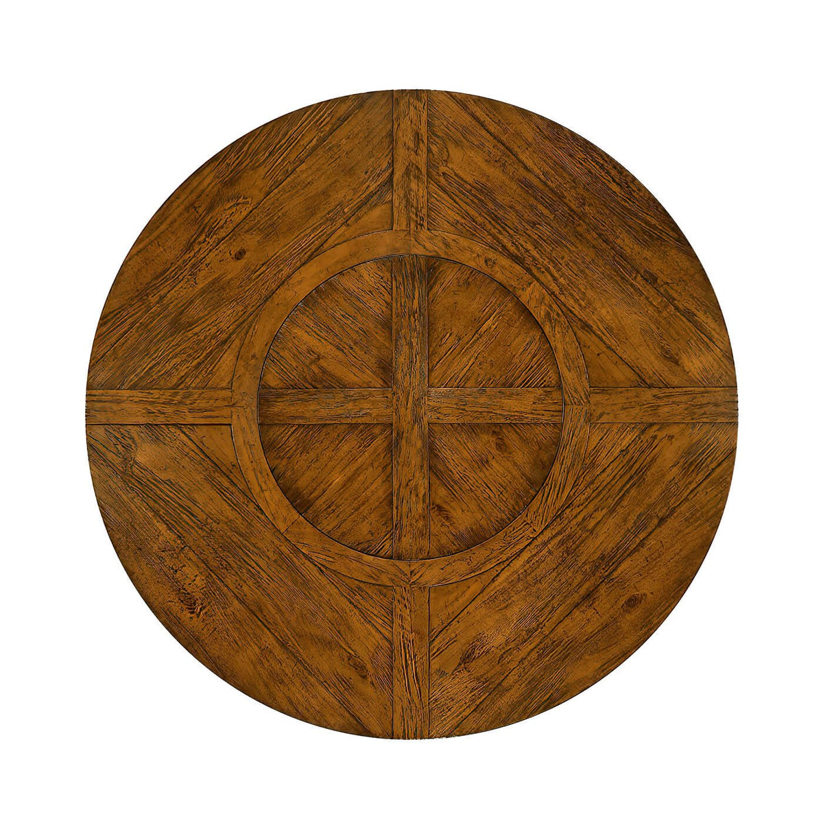 Rustic Round Dining Table - Walnut - English Georgian America