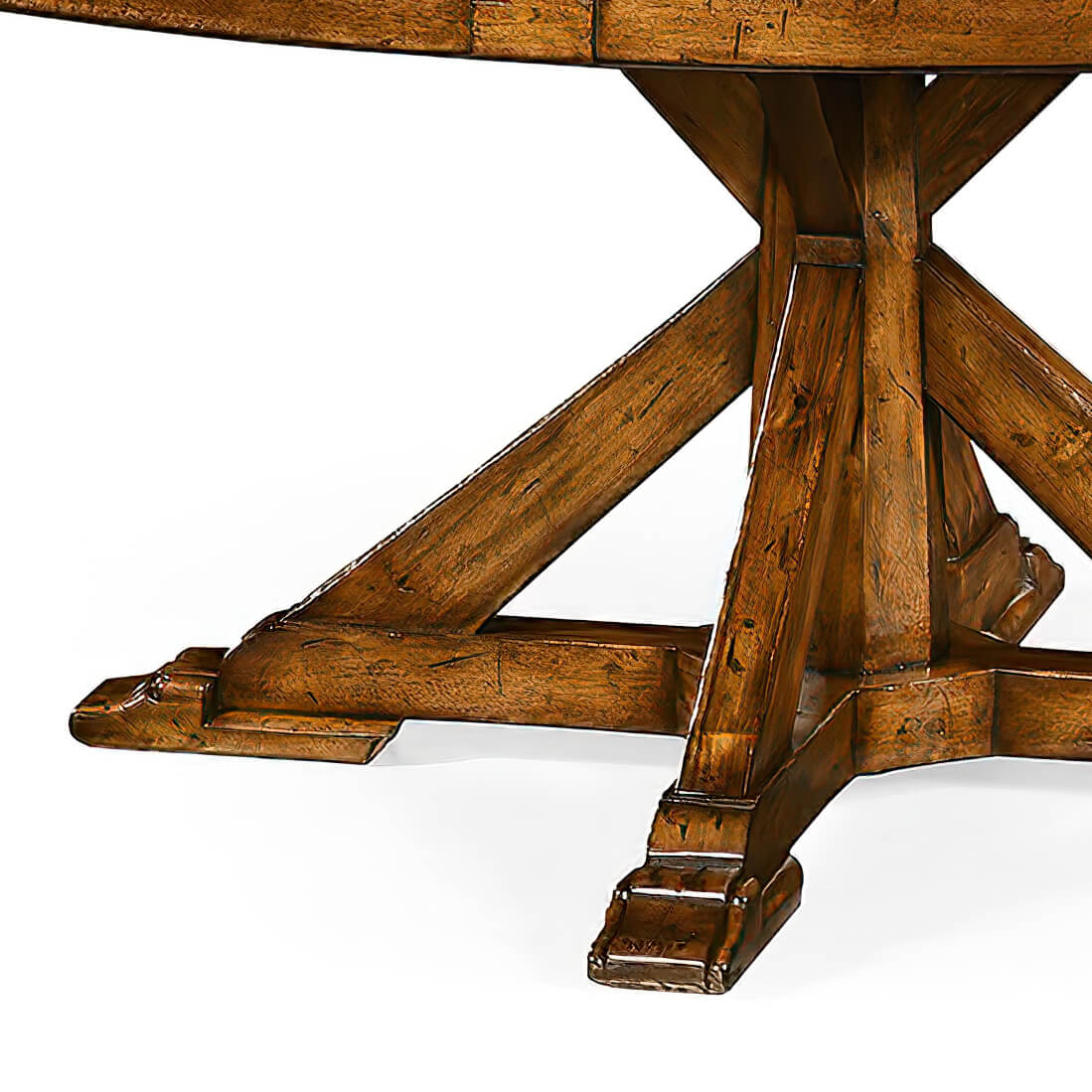 Rustic Round Dining Table - Walnut - English Georgian America