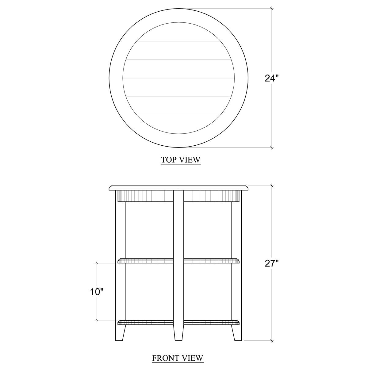 Rustic Round End Table - English Georgian America