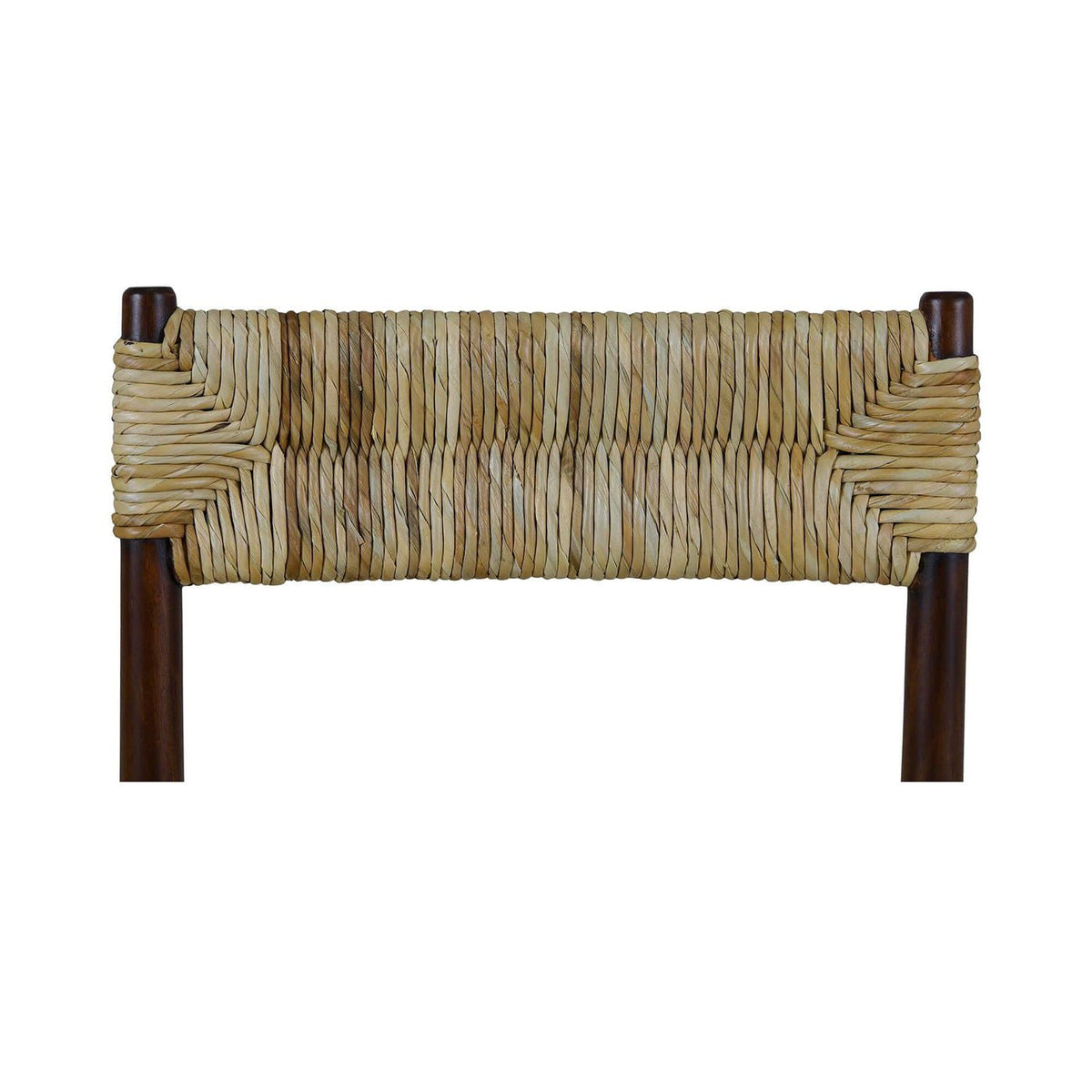 Rustic Rush Seat Dining Chair in Dark Wood - English Georgian America