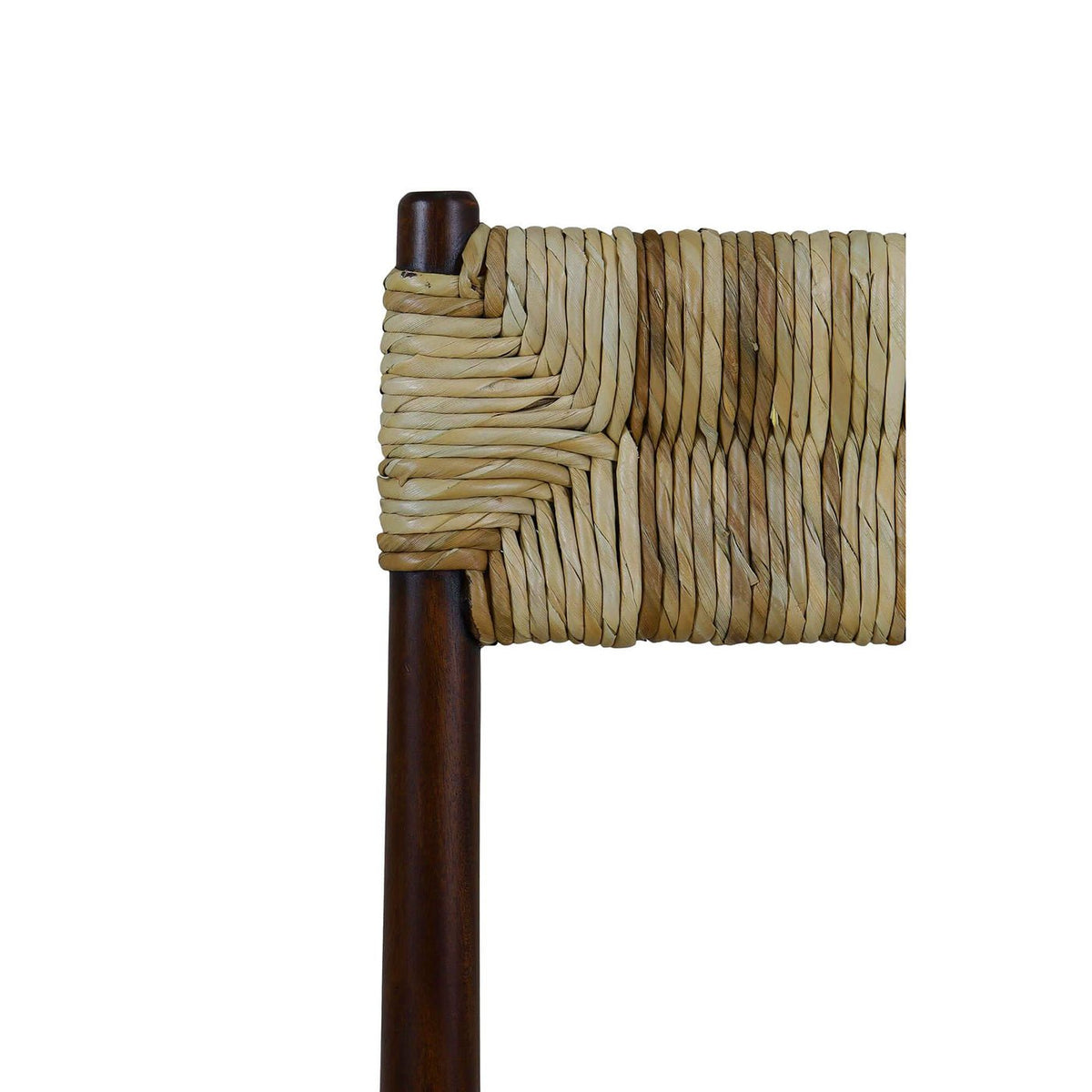 Rustic Rush Seat Dining Chair in Dark Wood - English Georgian America