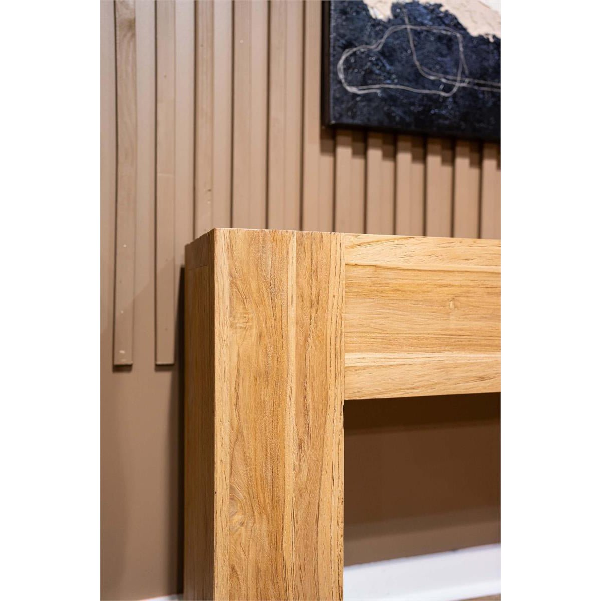 Rustic Scandinavian Teak Console Table - English Georgian America