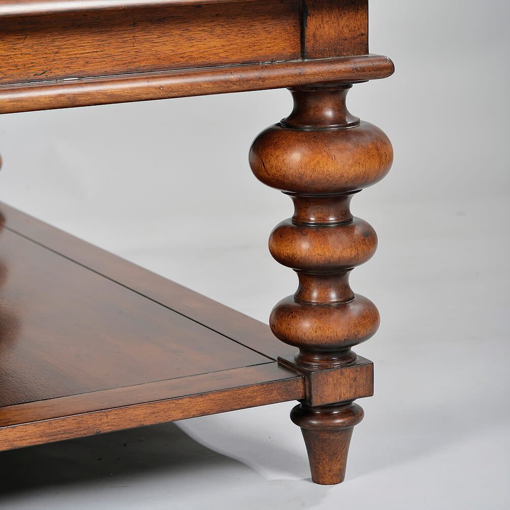 Rustic Square Coffee Table - Walnut Finish - English Georgian America