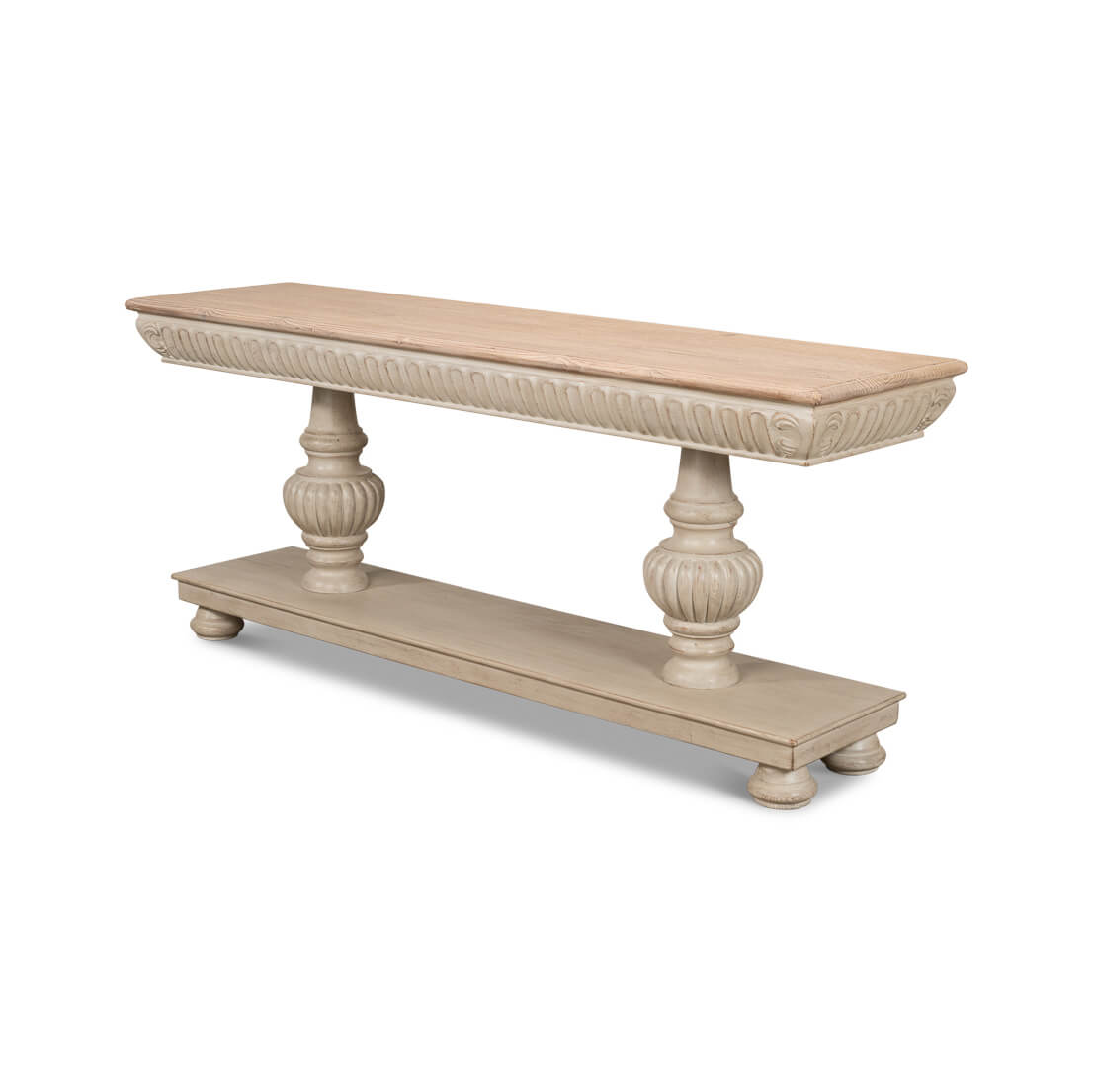 Rustic Stone Gray Console Table - English Georgian America