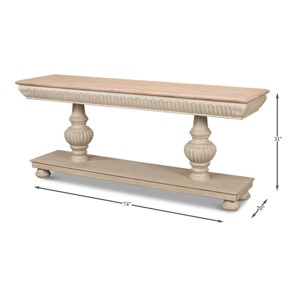 Rustic Stone Gray Console Table - English Georgian America